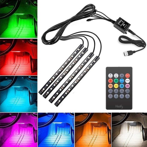 RGB Car LED Light Strips Sound Activated Remote - Picture 8 of 11